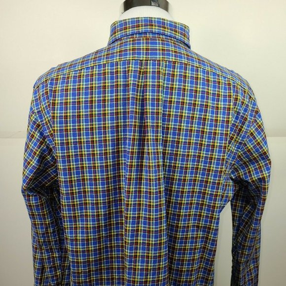 Ralph Lauren Custom Fit Blue Plaid Flannel Shirt - Picture 3 of 8
